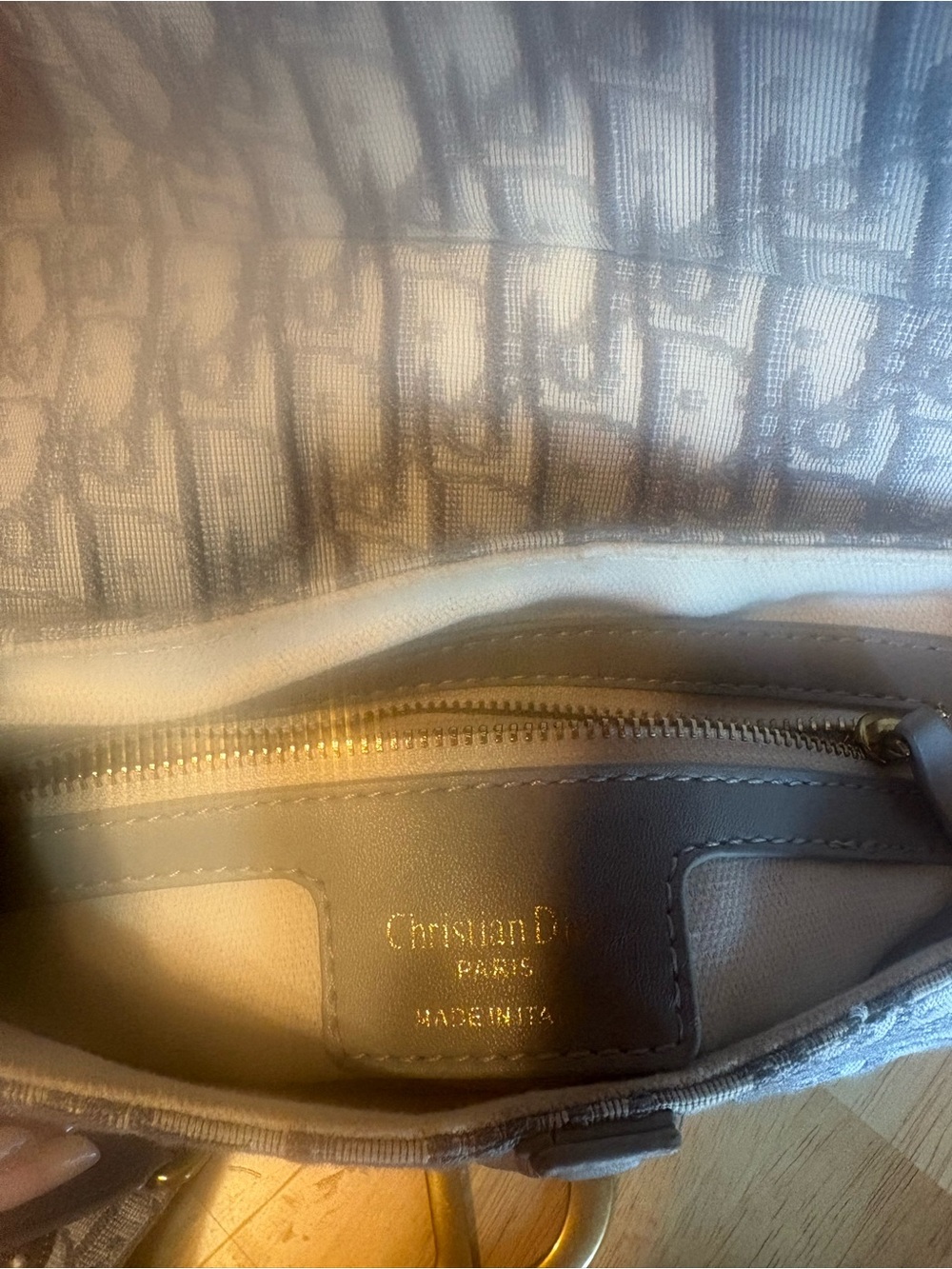 Christian Dior inspired Beige Monogram Tote with Gold Hardware